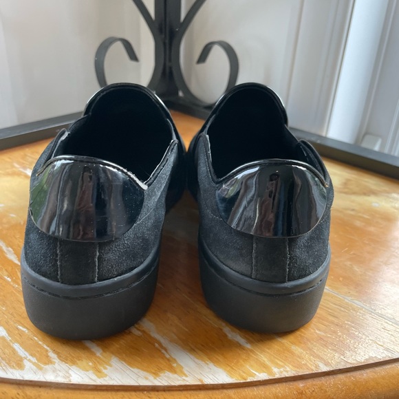 Michael Kors Black suede loafers with gunmetal black detailing - Picture 4 of 5